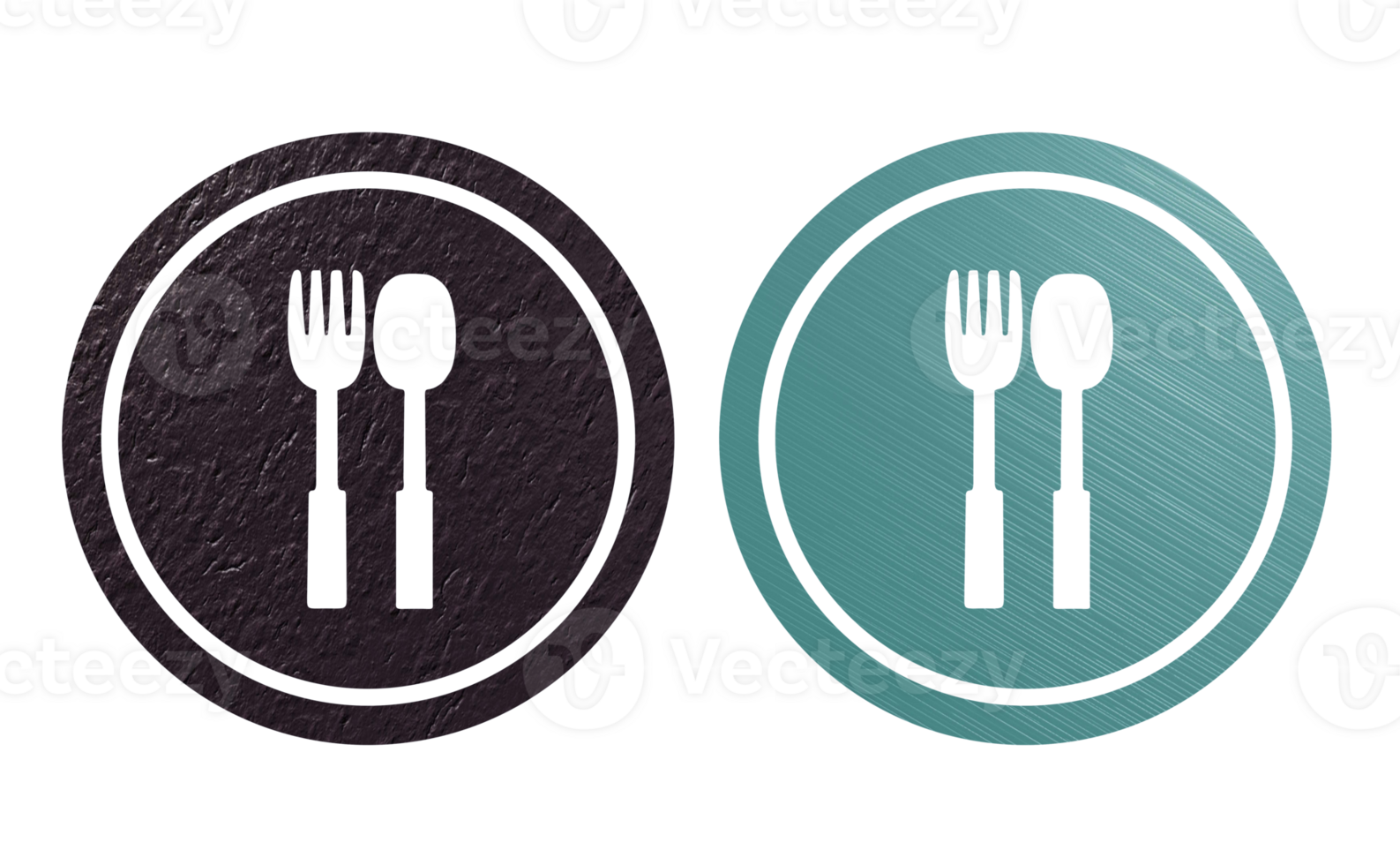 Cutlery icon symbol with texture black and green png