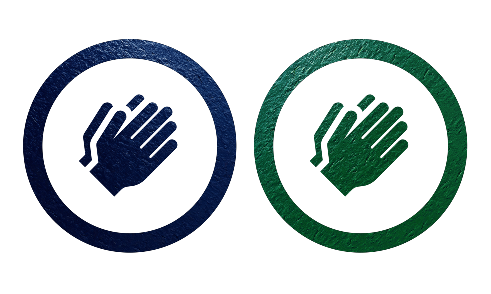 Calp hand icon symbol green with texture png