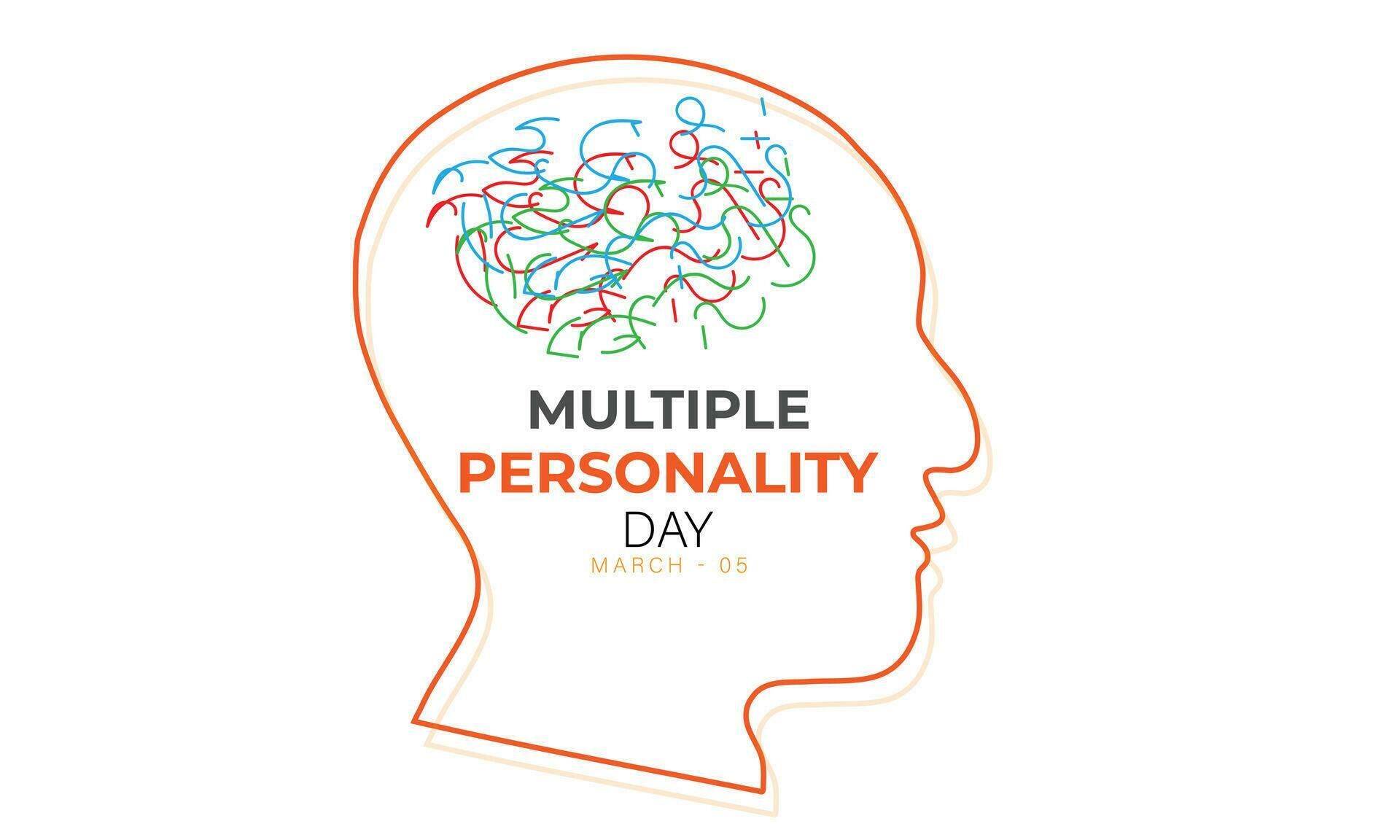 Multiple Personality Day. background, banner, card, poster, template. Vector illustration