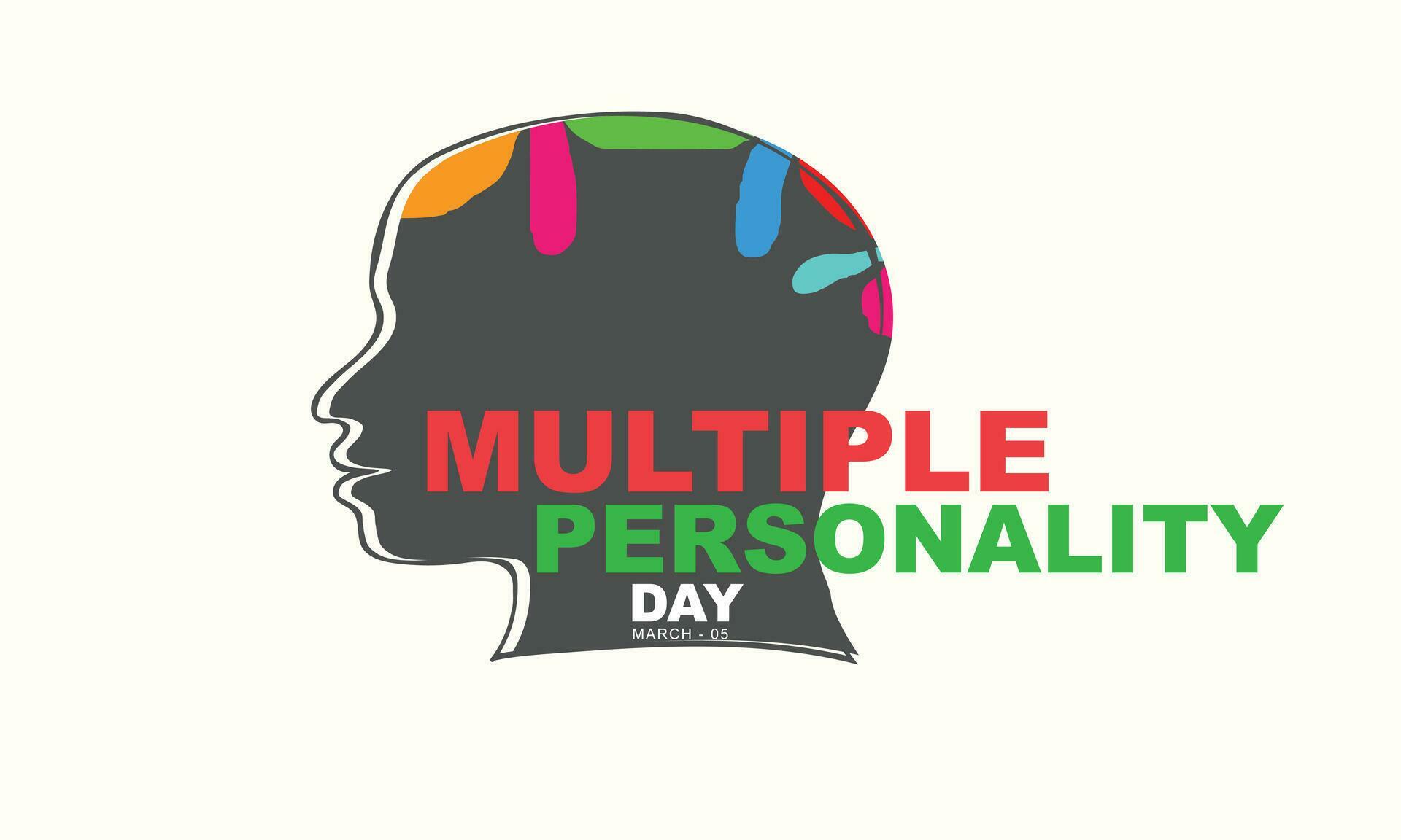 Multiple Personality Day. background, banner, card, poster, template. Vector illustration