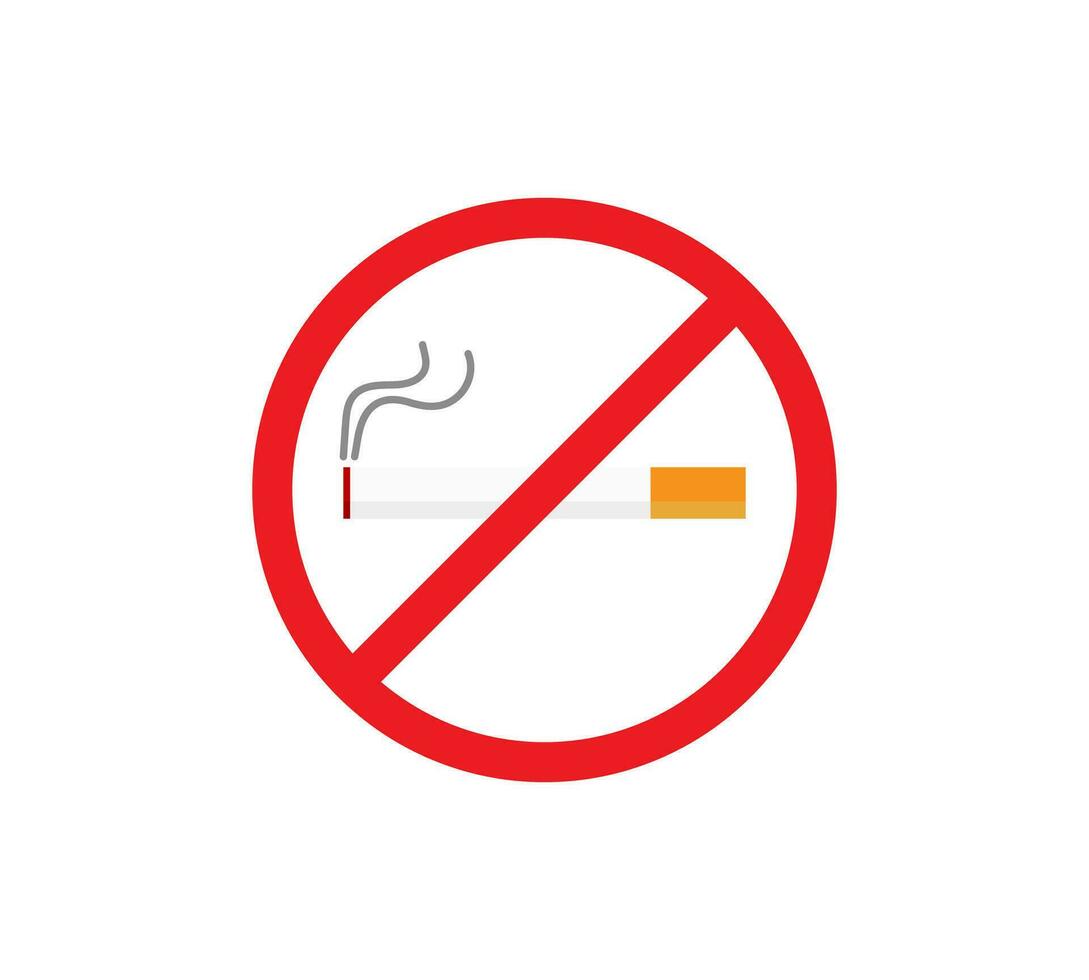 No smoking logo. Forbidden sign icon. Flat design style. Vector Illustration