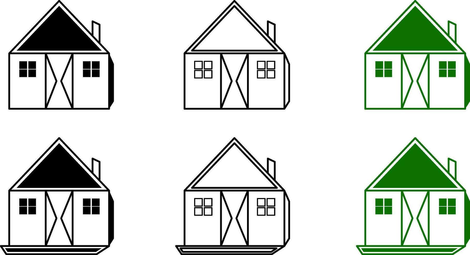 flat design house silhouette vector