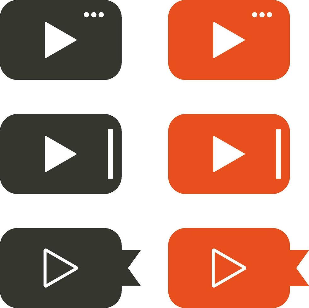 set of different videos camera icon vector