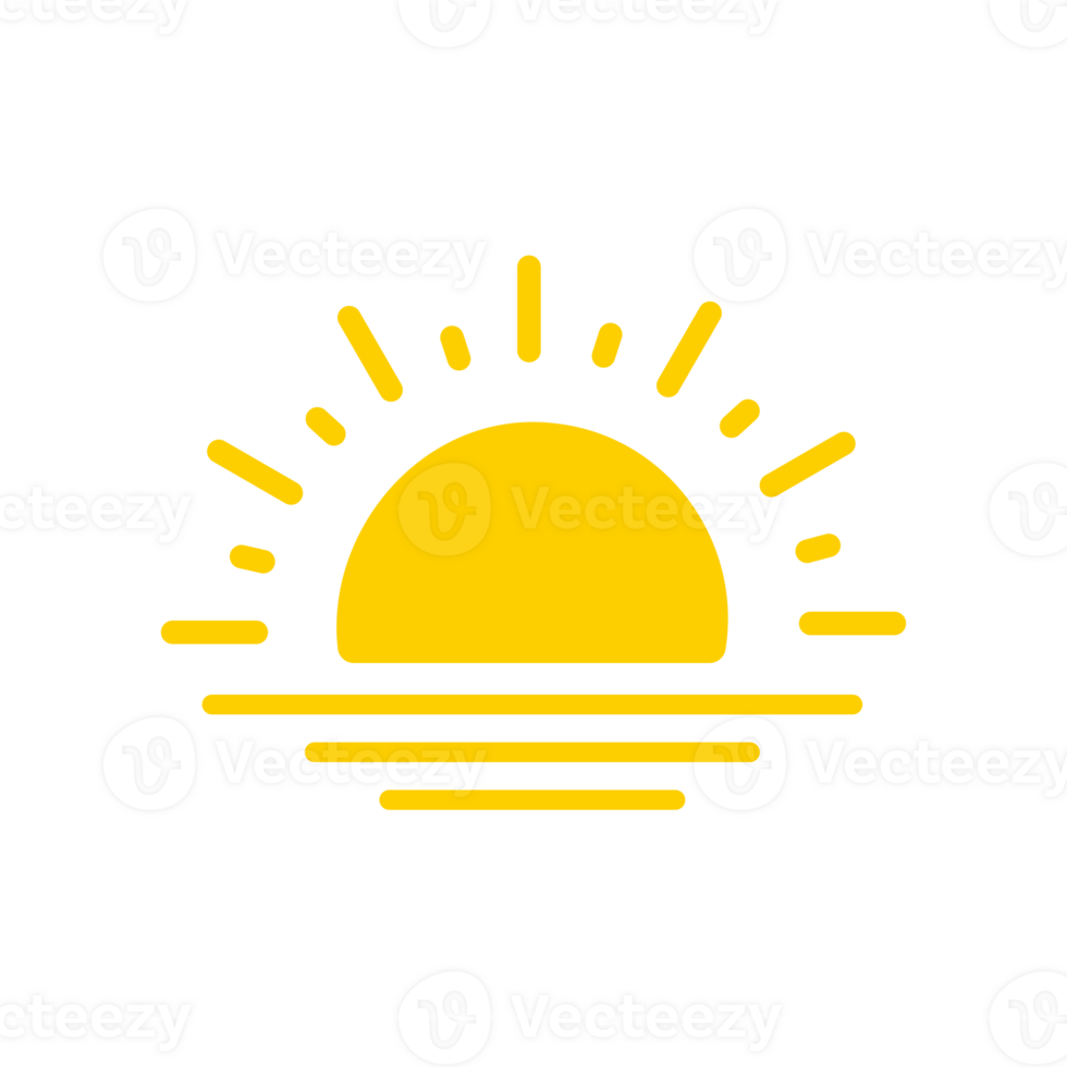 The sun sets on the sea on a summer evening. png