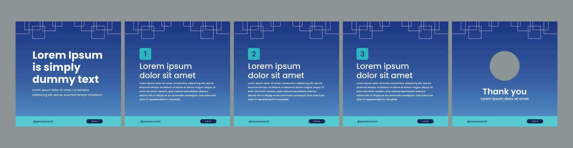 simple carousel or microblog template for social media posts vector