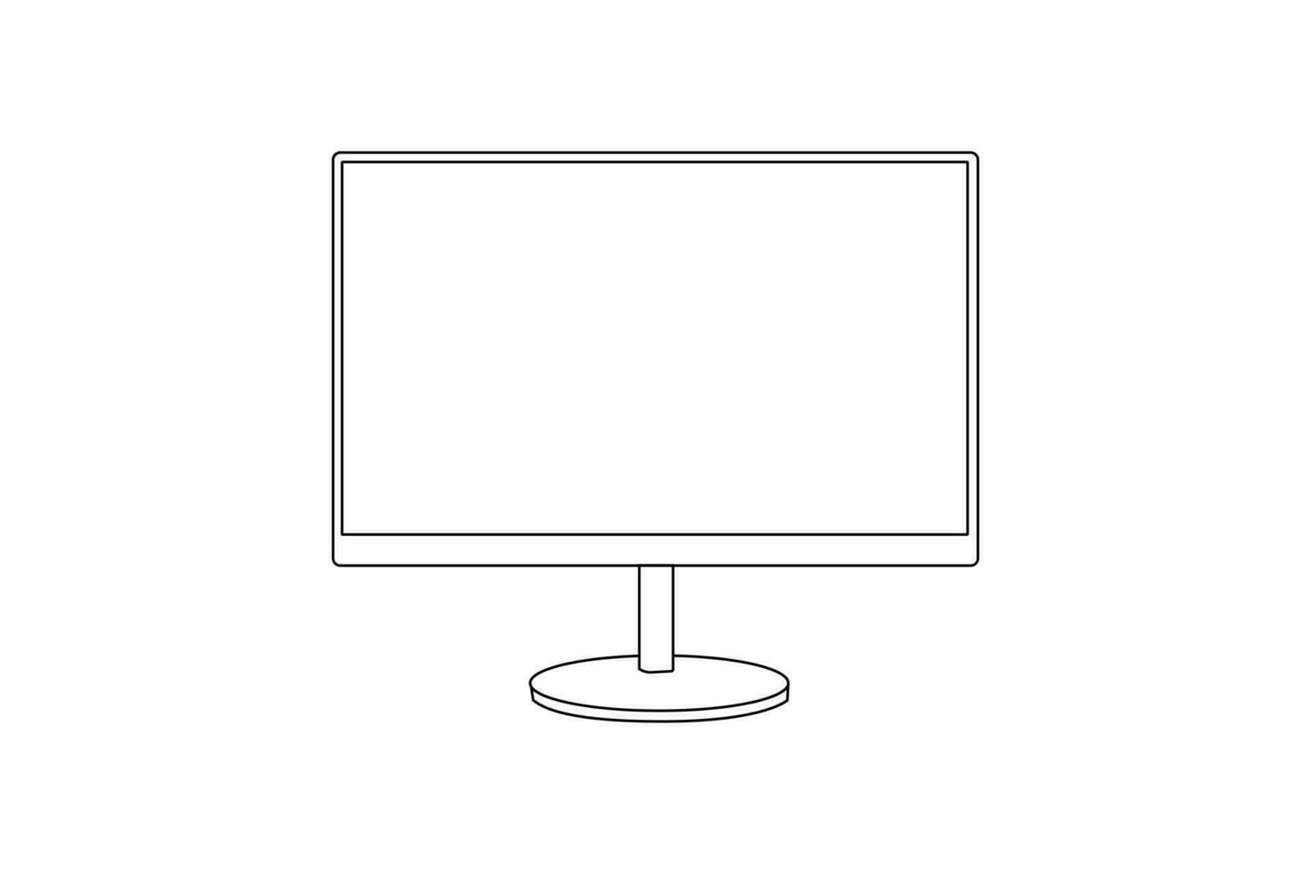 Modern computer Monitor design and line art in vector illustration