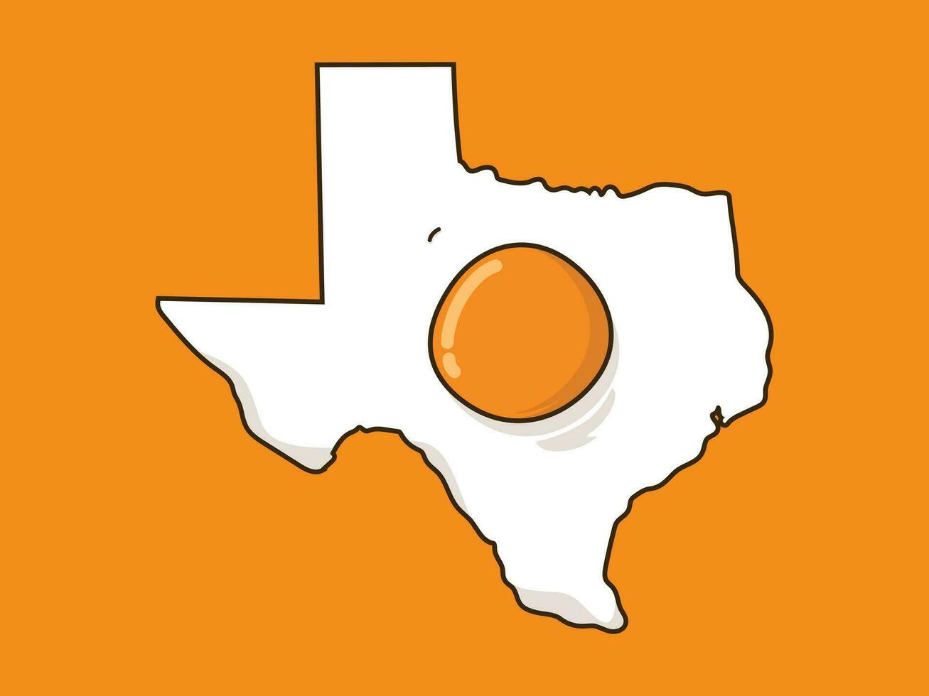 sunny side up egg in texas map shape vector