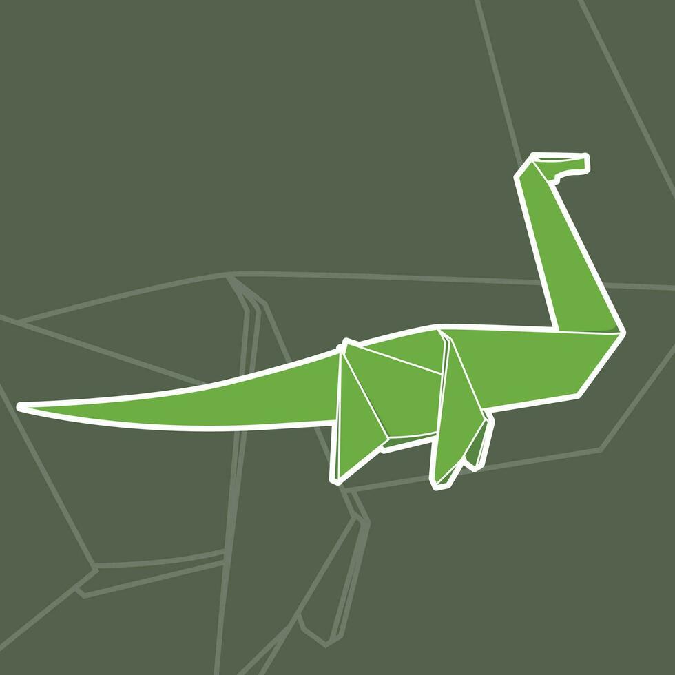 brontosaurio origami estilo vector
