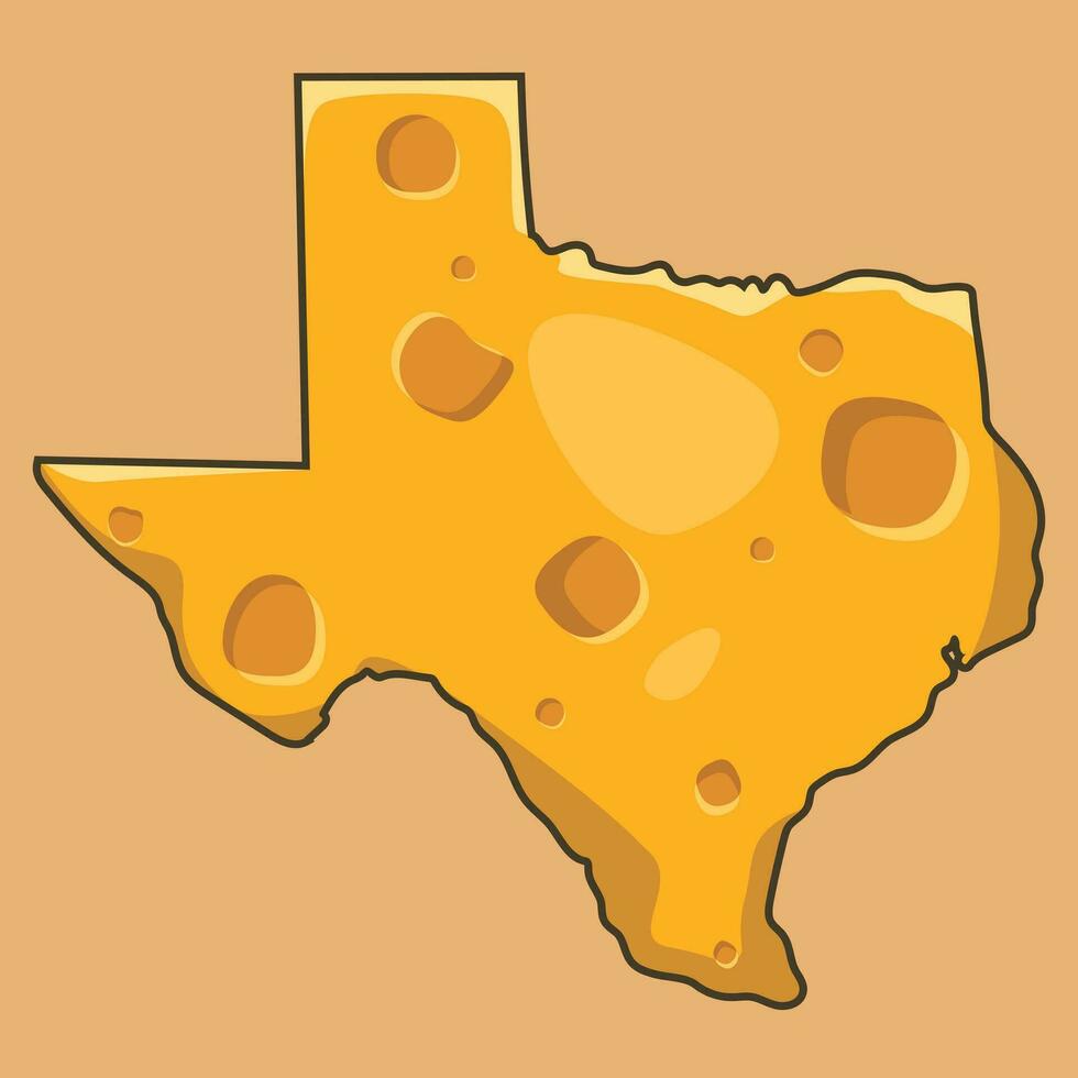 queso vector en Texas mapa forma