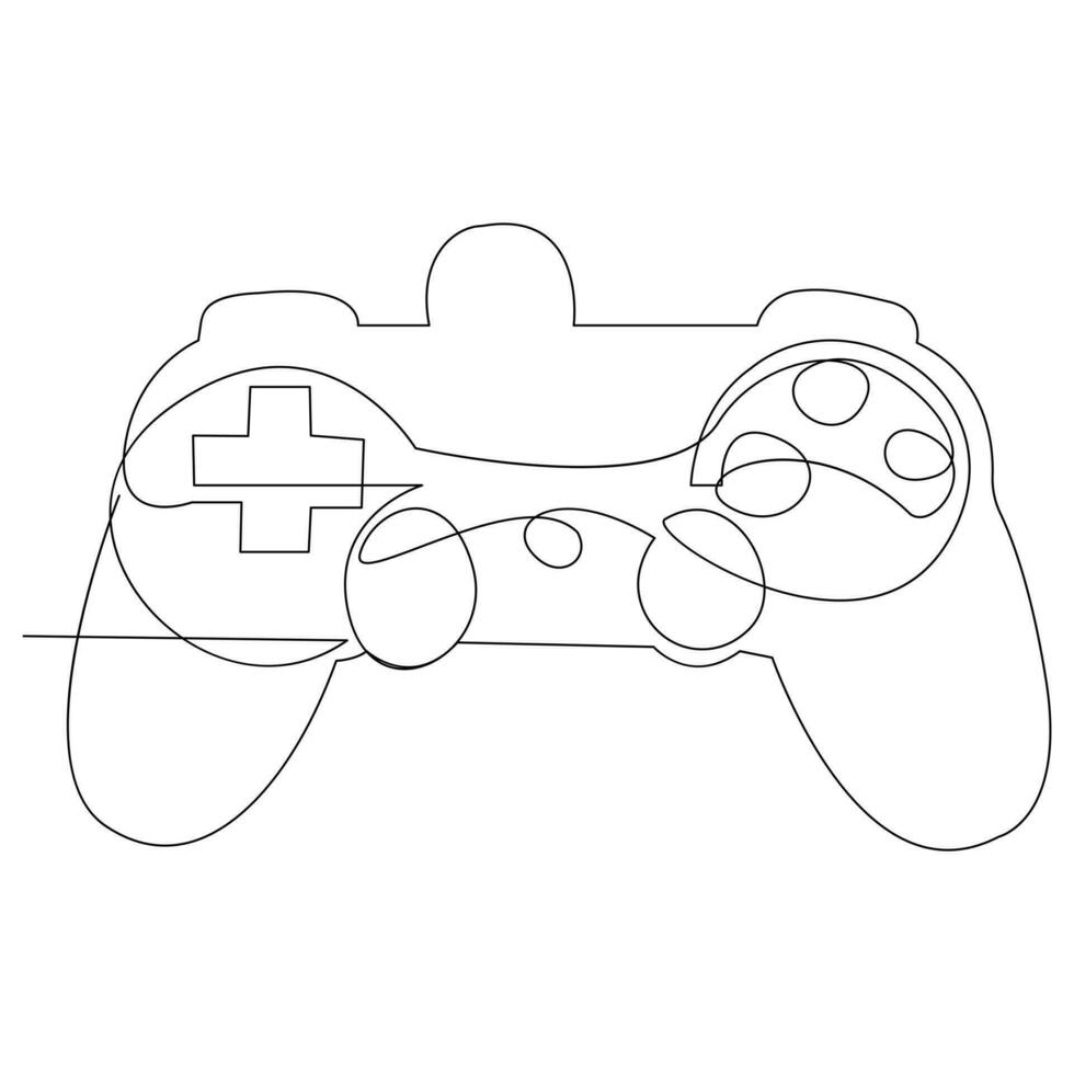 Game controller continuous single line outline vector art drawing and simple one line minimalist design