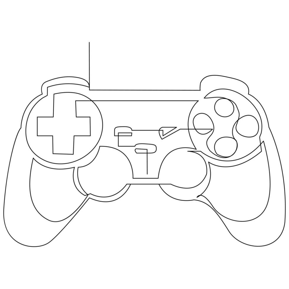 Game controller continuous single line outline vector art drawing and simple one line minimalist design