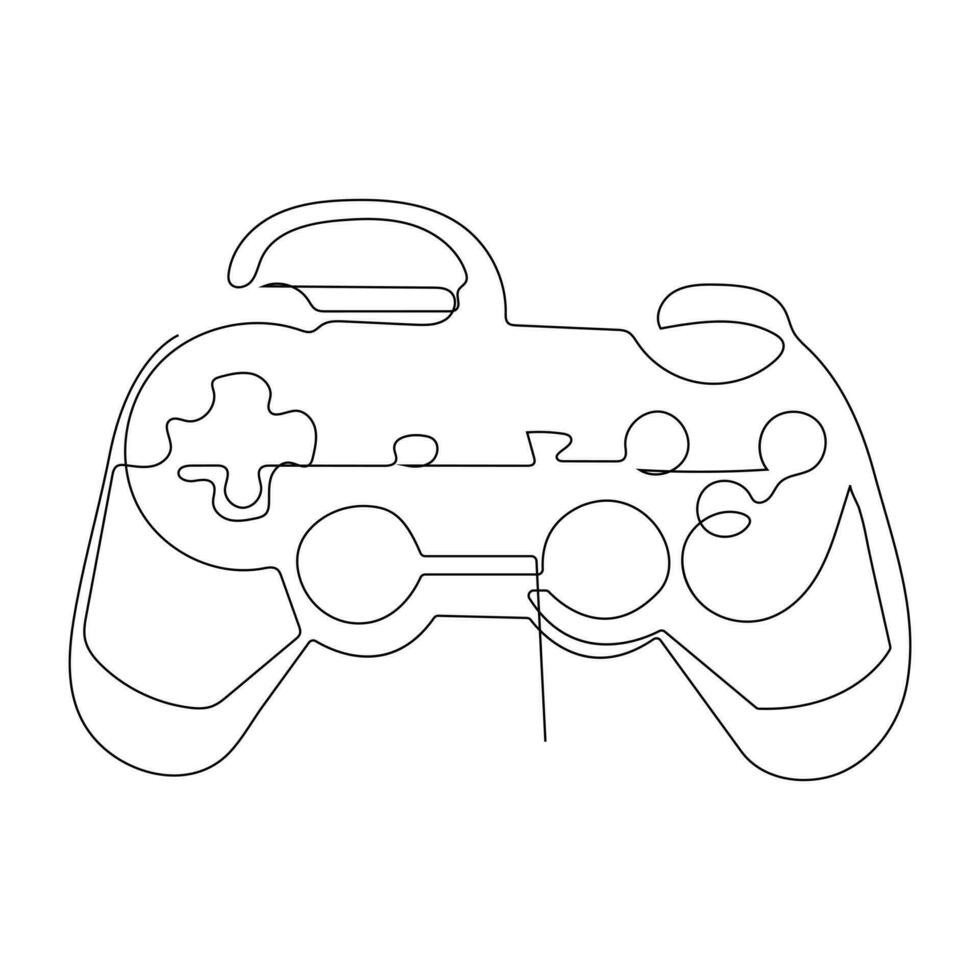 Game controller continuous single line outline vector art drawing and simple one line minimalist design