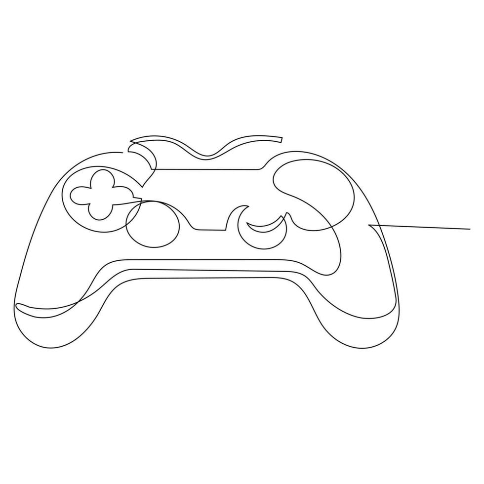 Game controller continuous single line outline vector art drawing and simple one line minimalist design