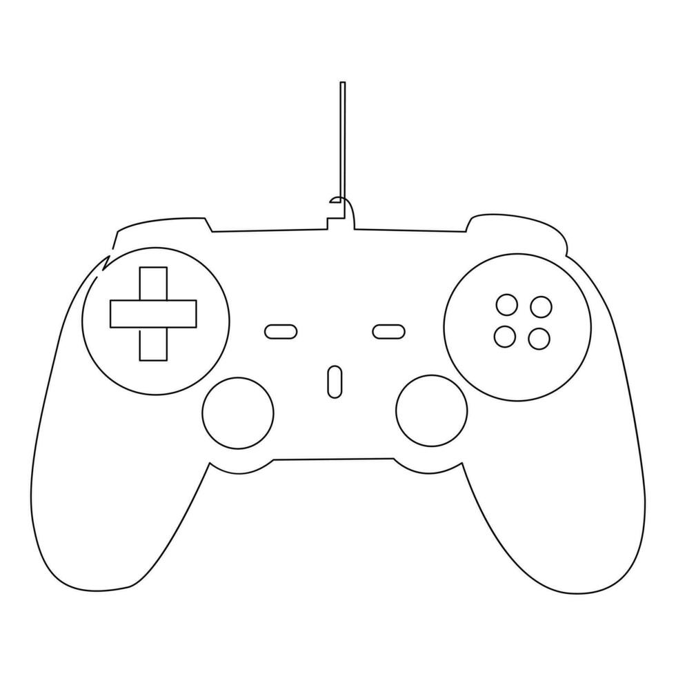 Game controller continuous single line outline vector art drawing and ...