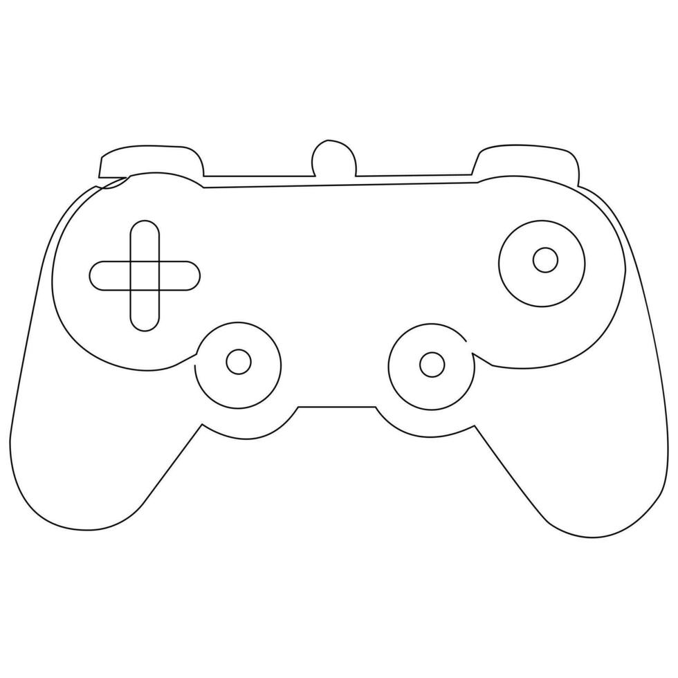 Game controller continuous single line outline vector art drawing and simple one line minimalist design