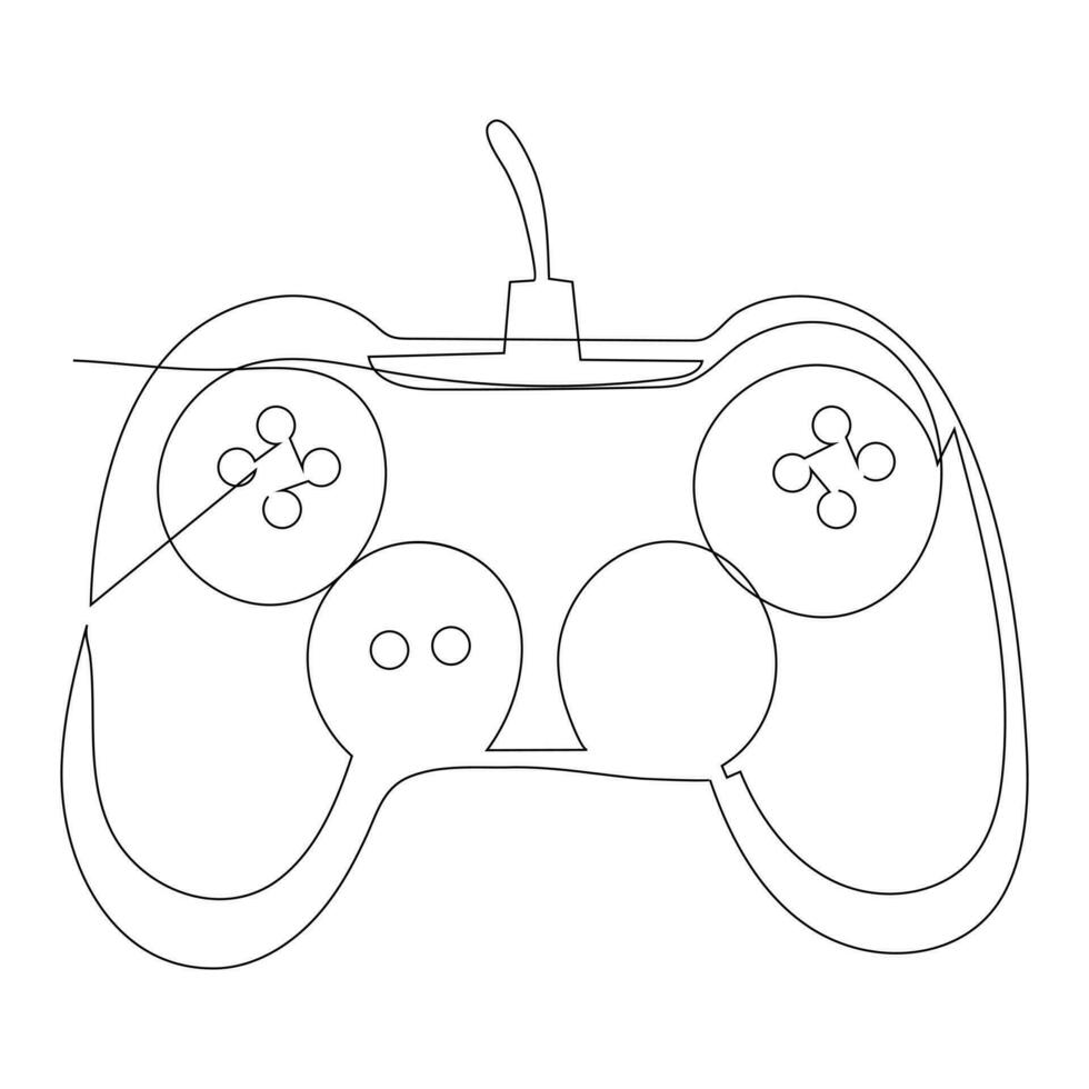 Game controller continuous single line outline vector art drawing and simple one line minimalist design