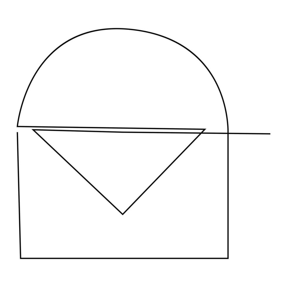 Love letter continuous single line outline vector art drawing and simple one line minimalist design