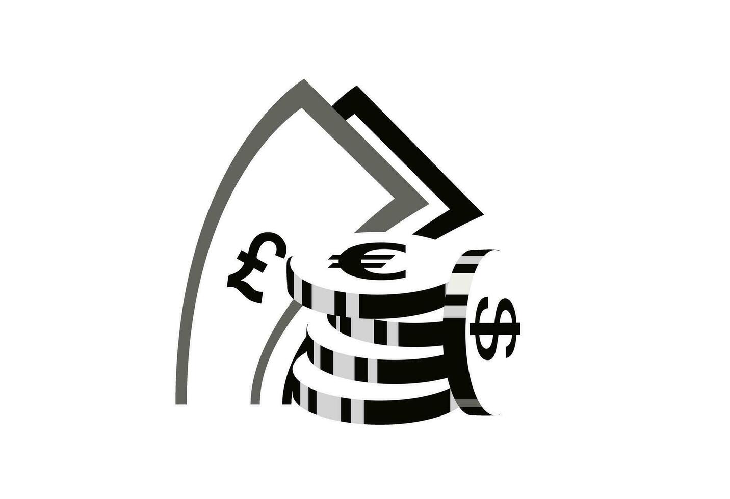 money and currency coins cartoon style icon vector