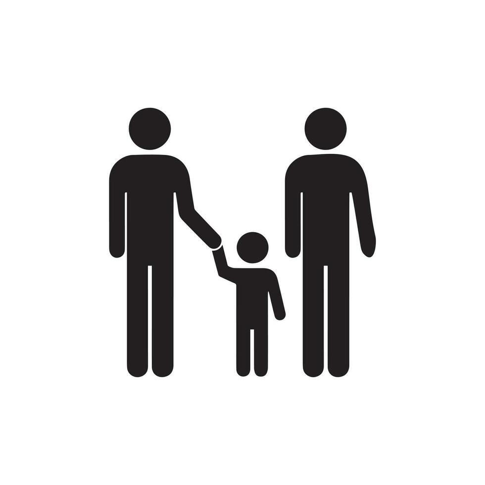 Icon set of people figures. Health condition symbols and gender indicators for bathrooms. adults, the elderly, the crippled, and families with kids. Pictograms for navigation or medicine. vector