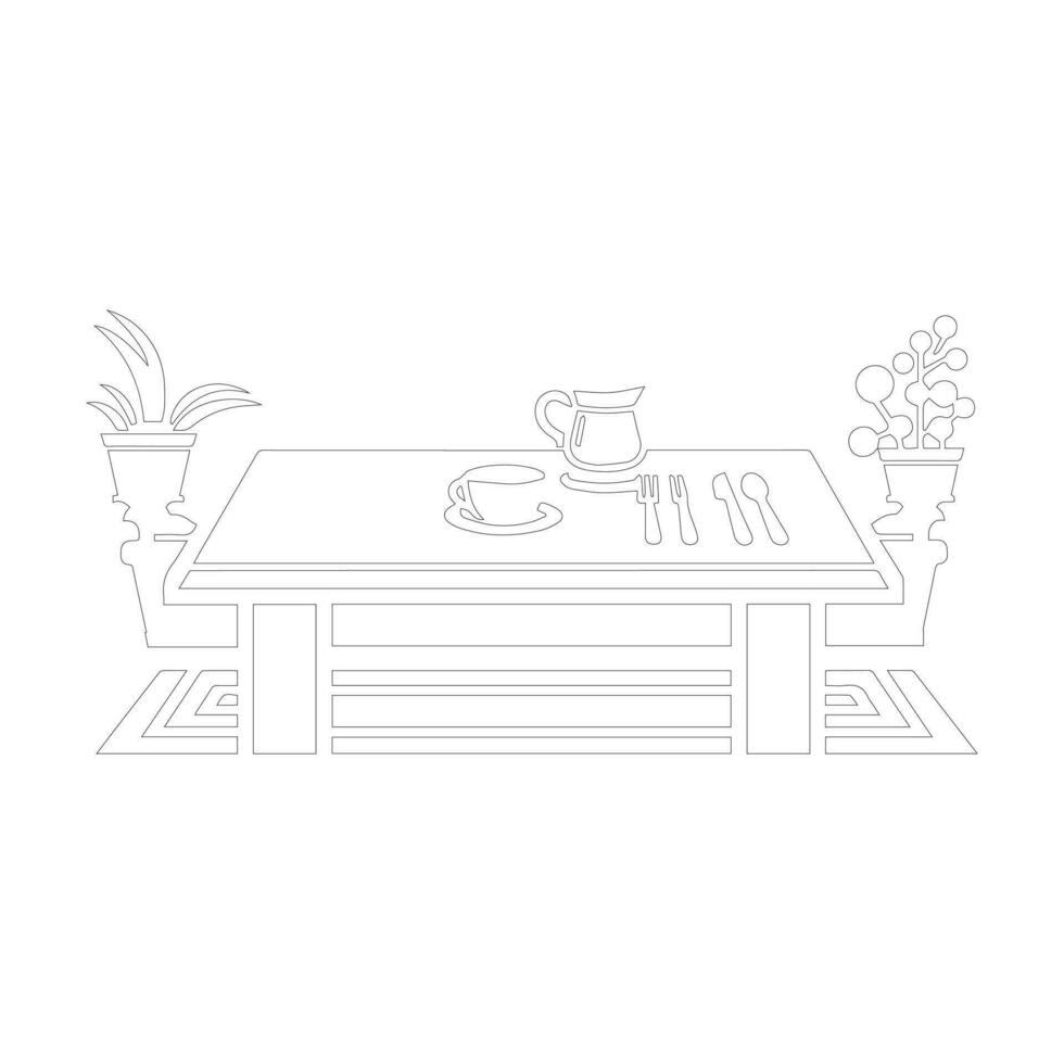 mesa icono negro con blanco antecedentes vector