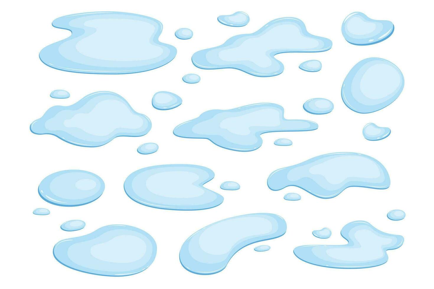 set various shapes of water droplets vector design