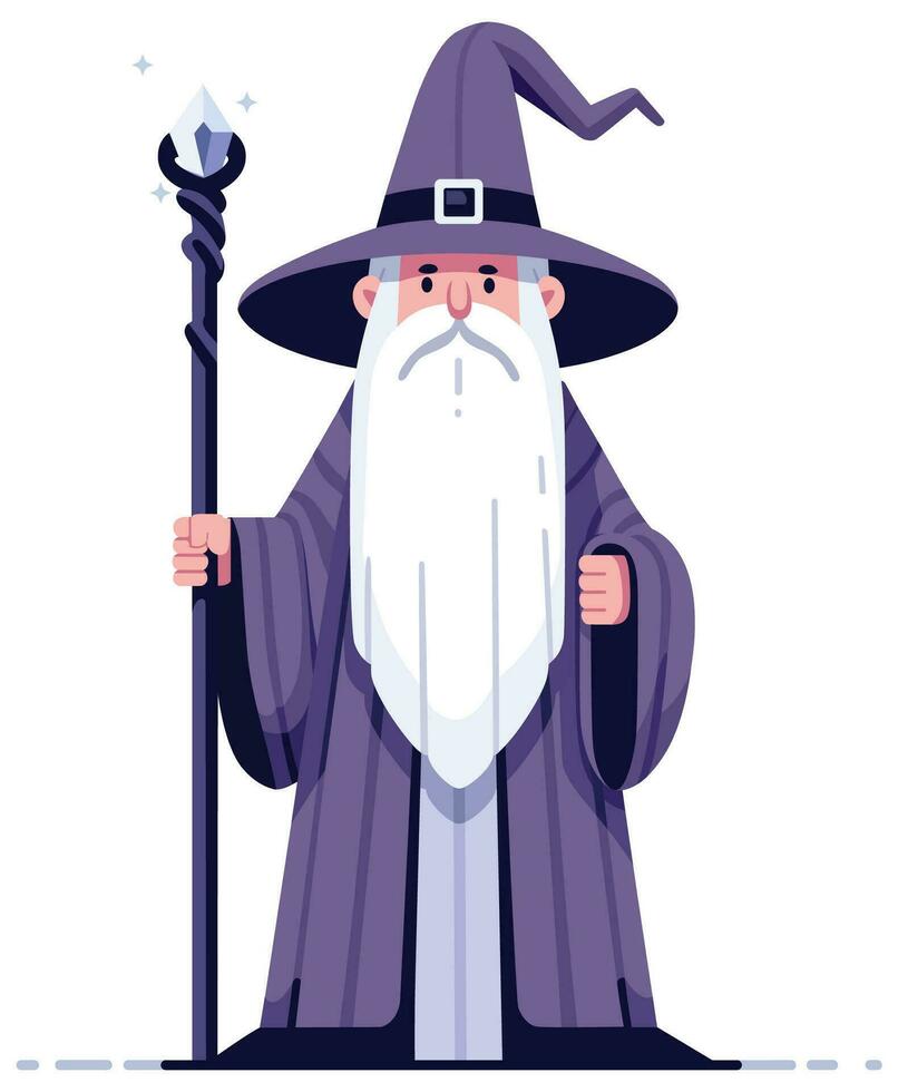 Wizard on White Flat Design vector