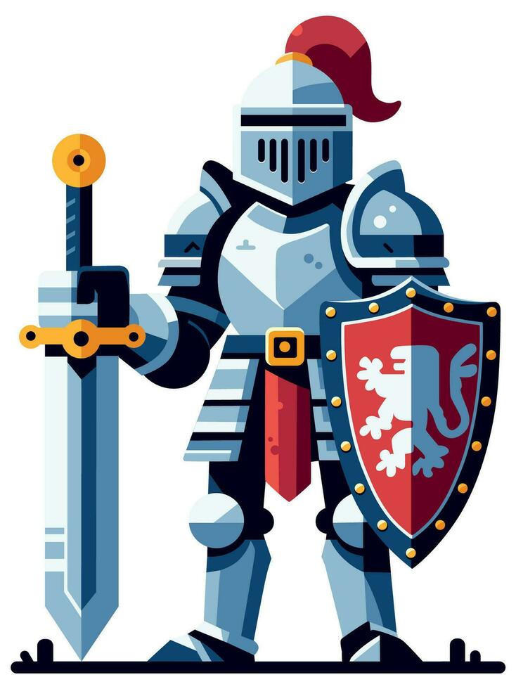 Knight on White Flat Design vector