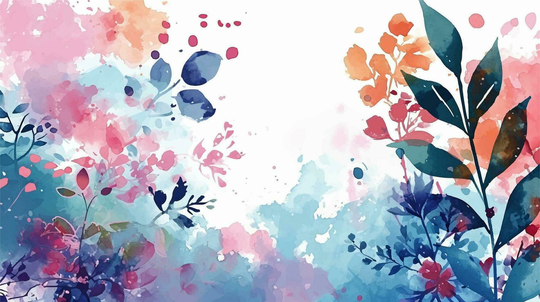 Watercolor floral background. Hand painted watercolor flowers. Hand drawn vector art.