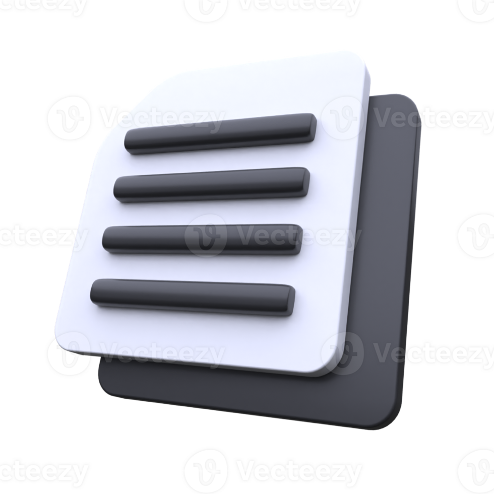 unique 3d document file icon rendering  illustration.Realistic illustration. png