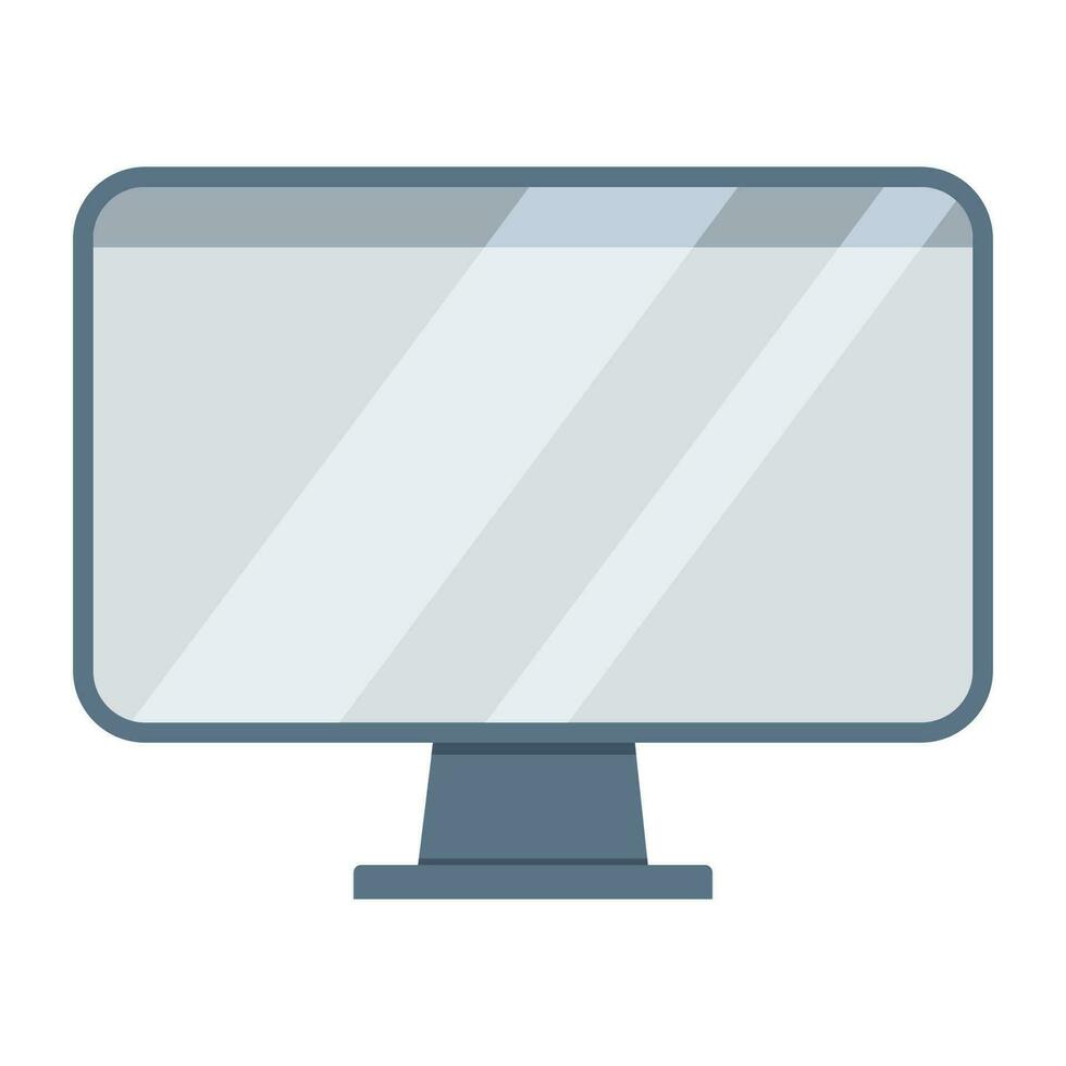 Computer monitor flat icon, flat illustration. vector