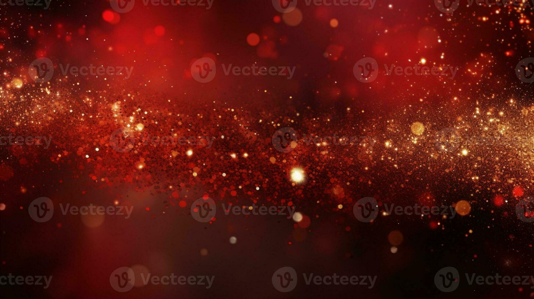 AI generated Red Christmas bokeh background photo