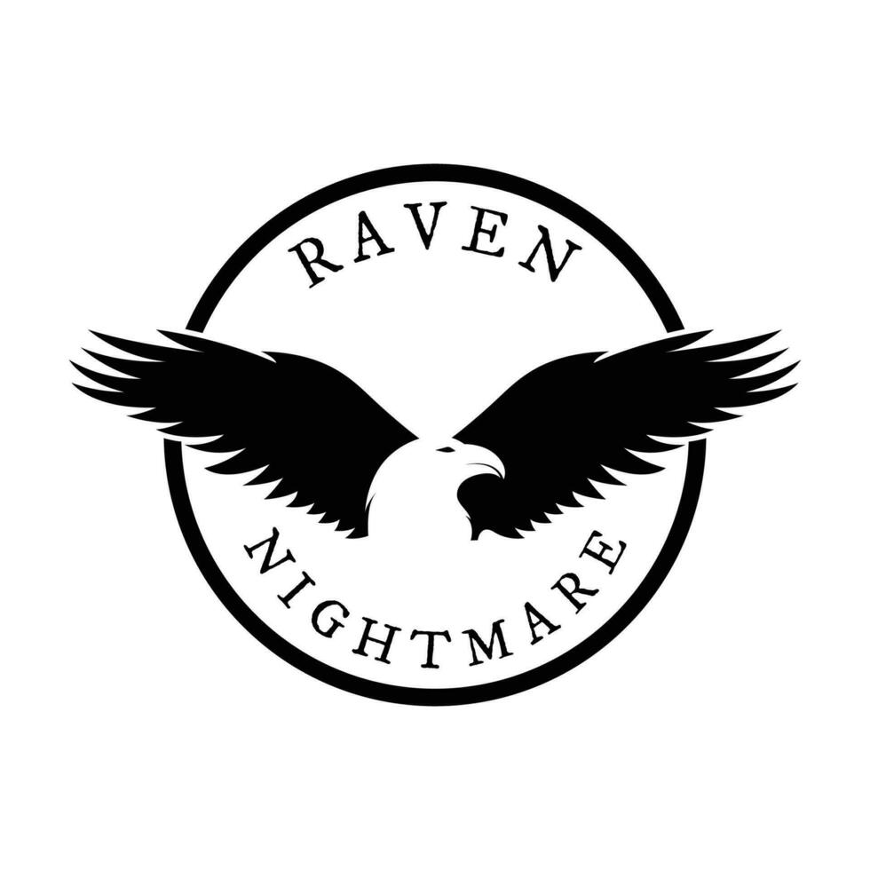 raven logo icon vector design template.logo suitable for gothic theme, entertainment, and many creative business company