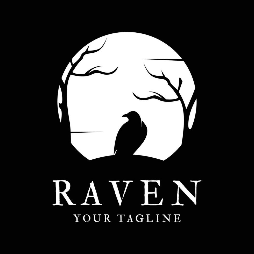 raven logo icon vector design template.logo suitable for gothic theme, entertainment, and many creative business company