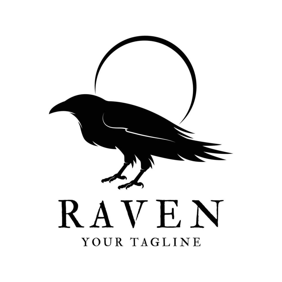 raven logo icon vector design template.logo suitable for gothic theme, entertainment, and many creative business company