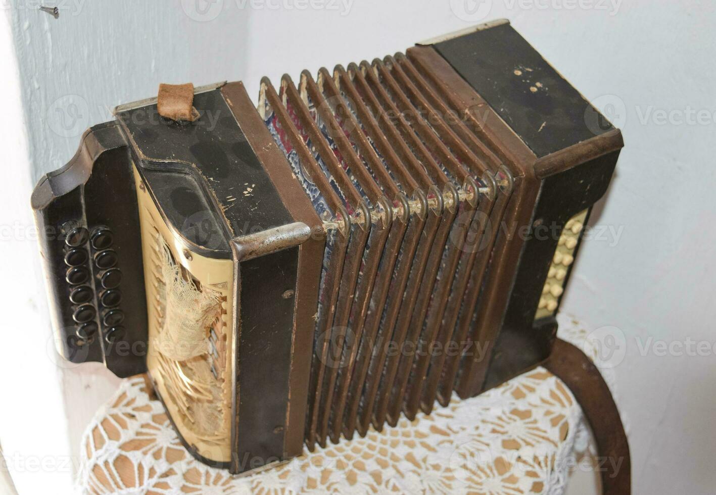 Old dusty accordion photo