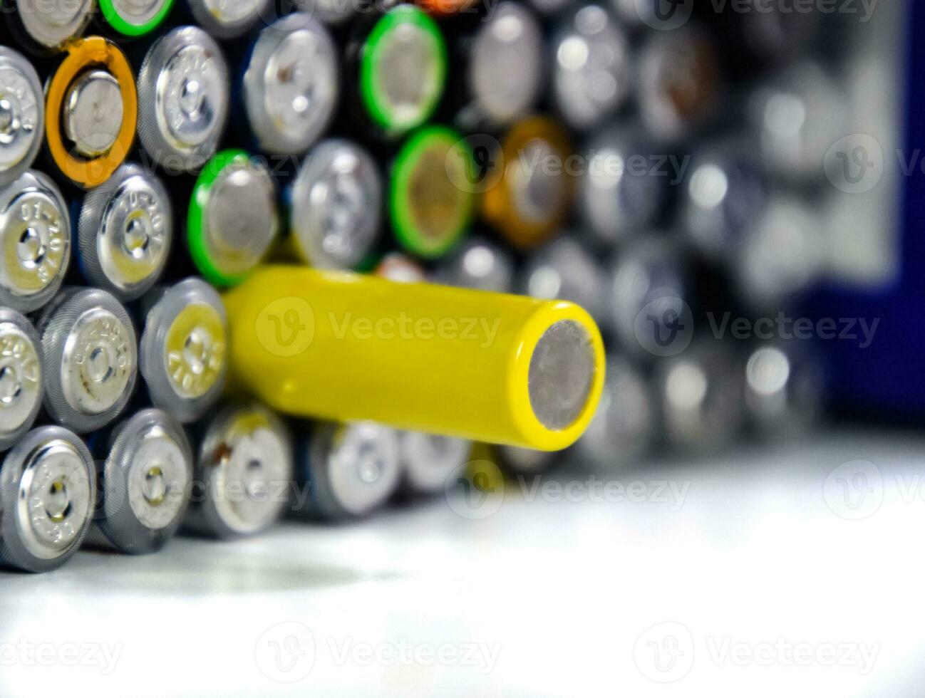 Salt and alkaline batteries, source of energy for portable technology. AAA and AA batteries photo