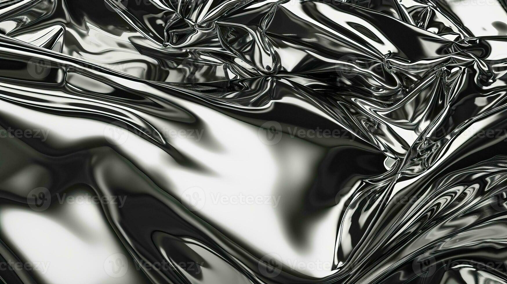 AI generated Metal chrome liquid background abstract texture with waves photo