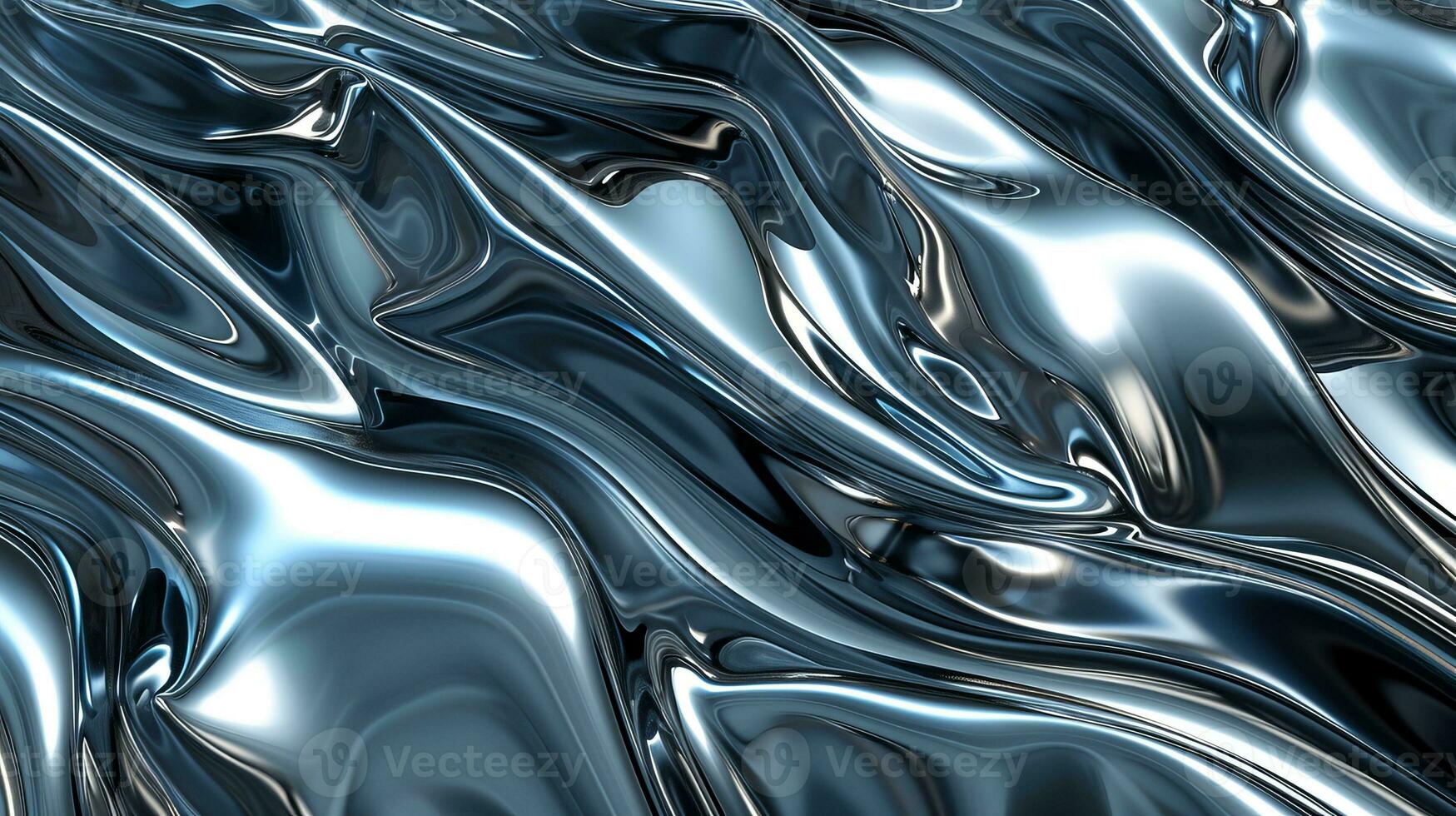 ai generado líquido metal ola cromo holograma con olas foto