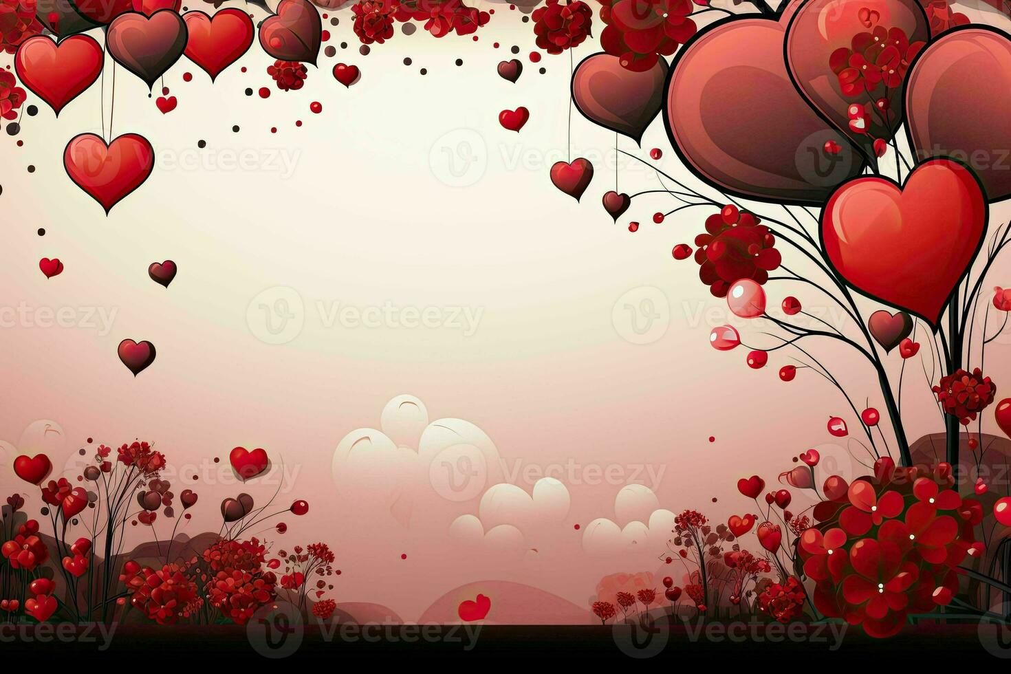 AI generated Romantic Chocolate Valentine's Day Banner, Space for Text - Elegant Love Background for Greetings and Advertisements photo