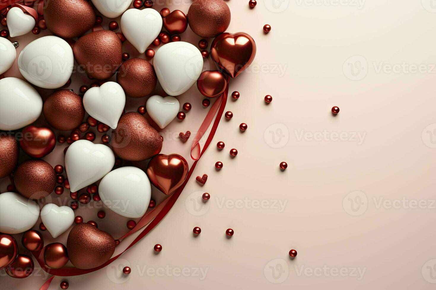 AI generated Romantic Chocolate Valentine's Day Banner, Space for Text - Elegant Love Background for Greetings and Advertisements photo
