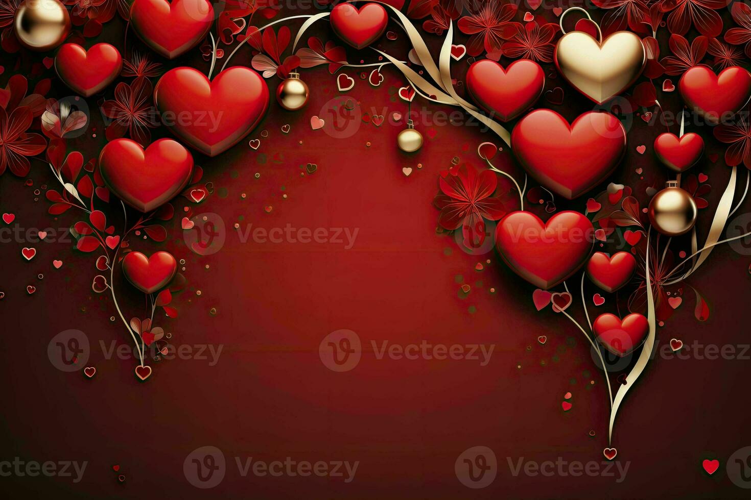 AI generated Romantic Chocolate Valentine's Day Banner, Space for Text - Elegant Love Background for Greetings and Advertisements photo