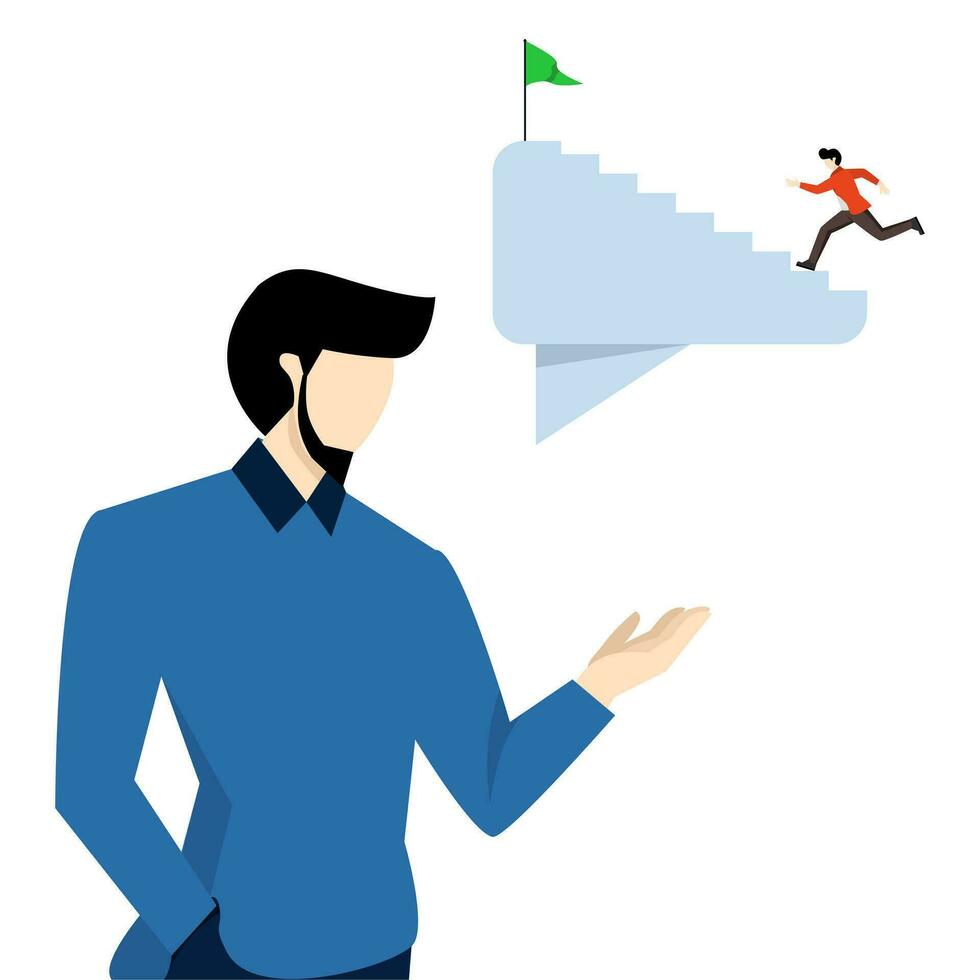 motivating employees to be successful at work, entrepreneurial managers provide guiding advice for colleagues to achieve goals, consultants provide advice to achieve business goals, career development vector