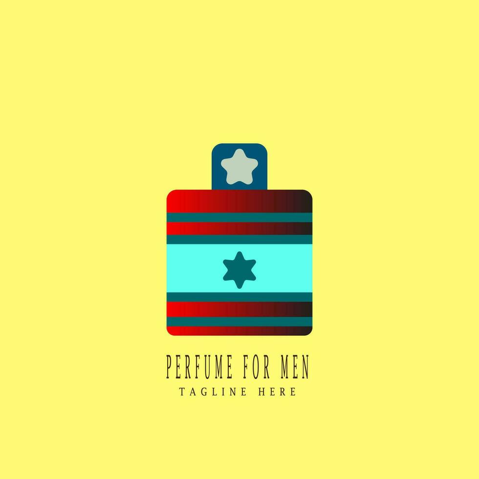 Men's perfume bottle packaging, masculine style vector