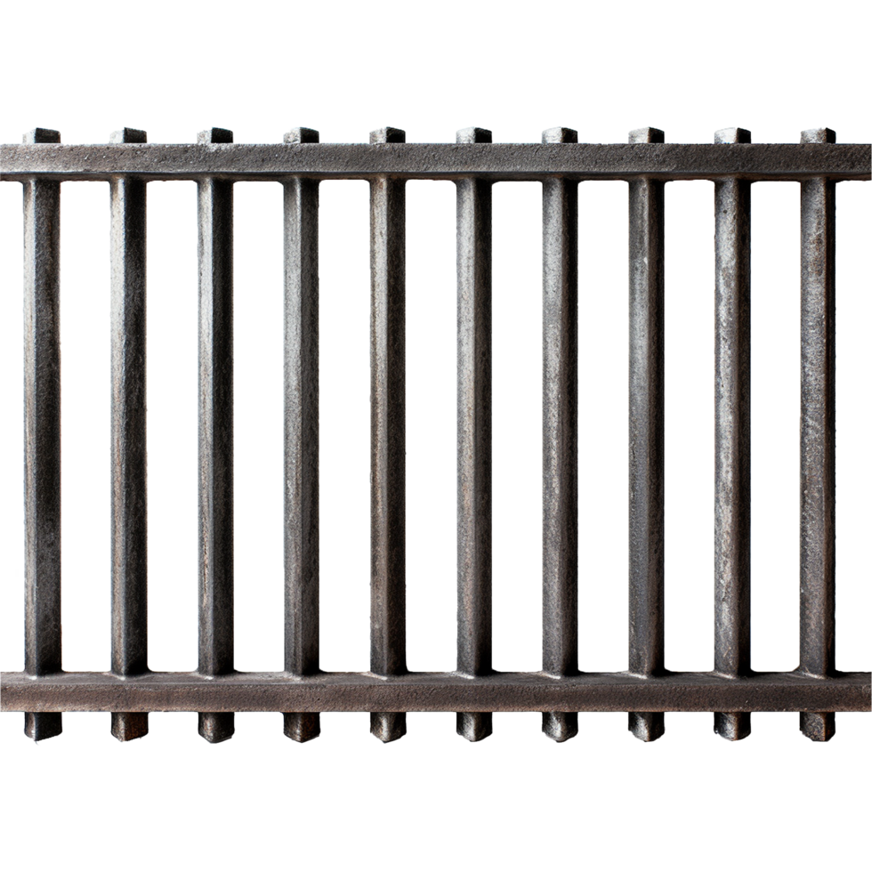 AI generated Prison iron bars isolated on transparent background png