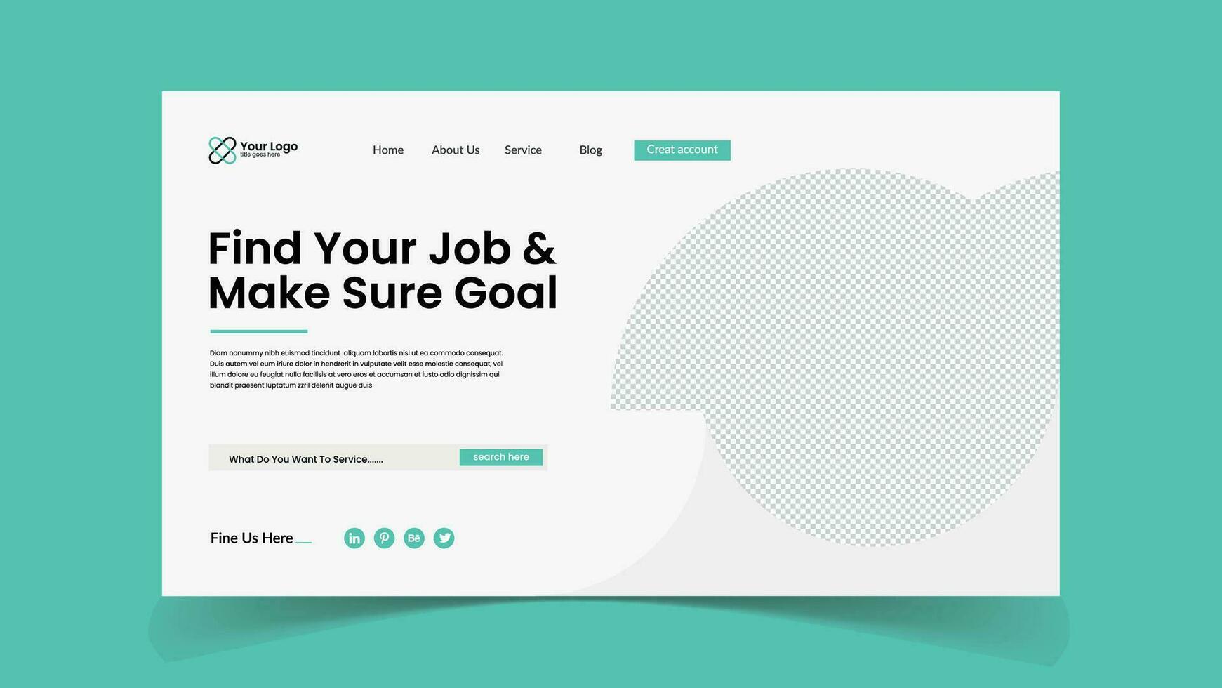 Find Your Job web page illustration ui landing page design vector