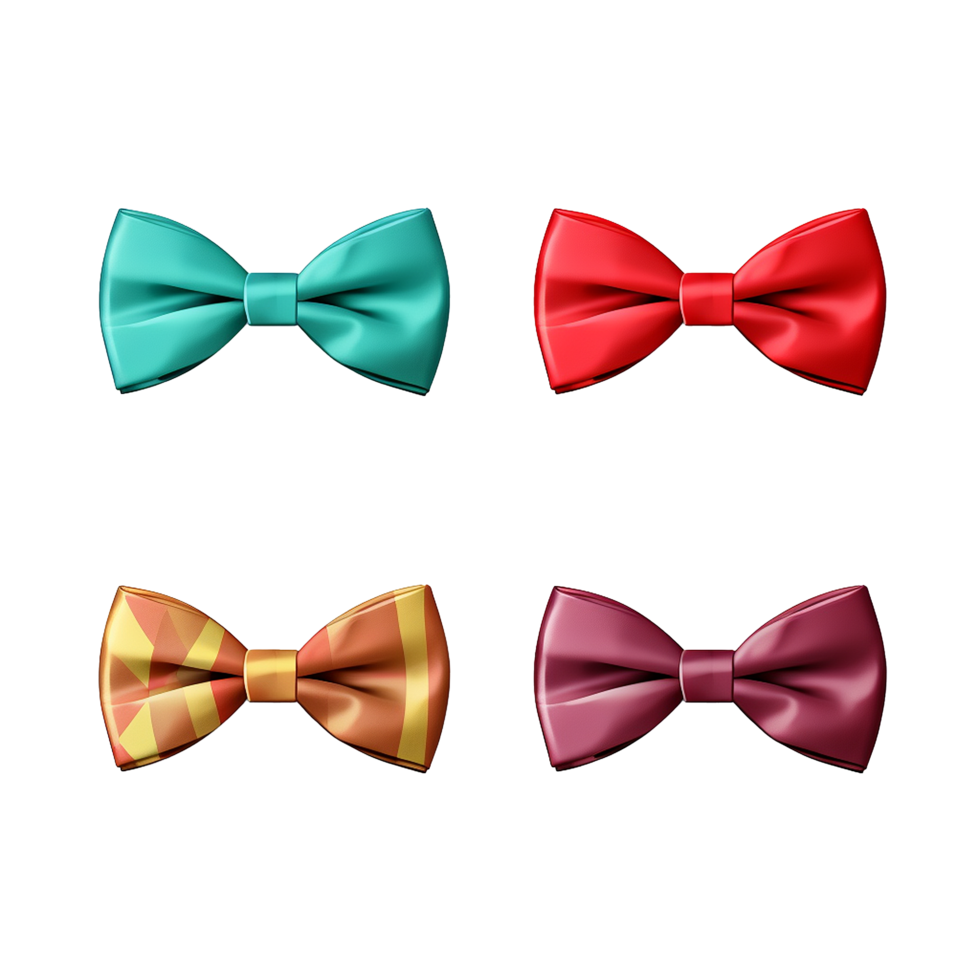 AI generated Bow tie ribbon png isolated on transparent background