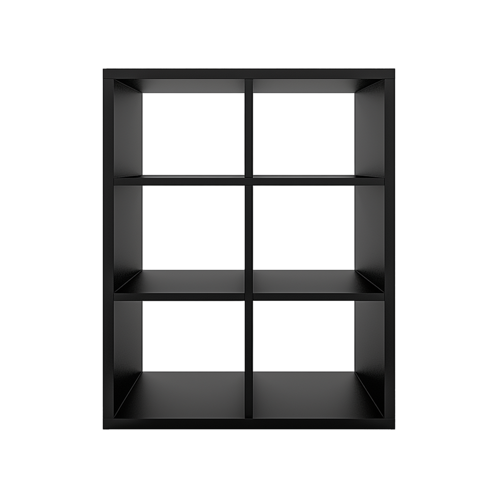 AI generated Elegant Black Cube self isolated on transparent background png