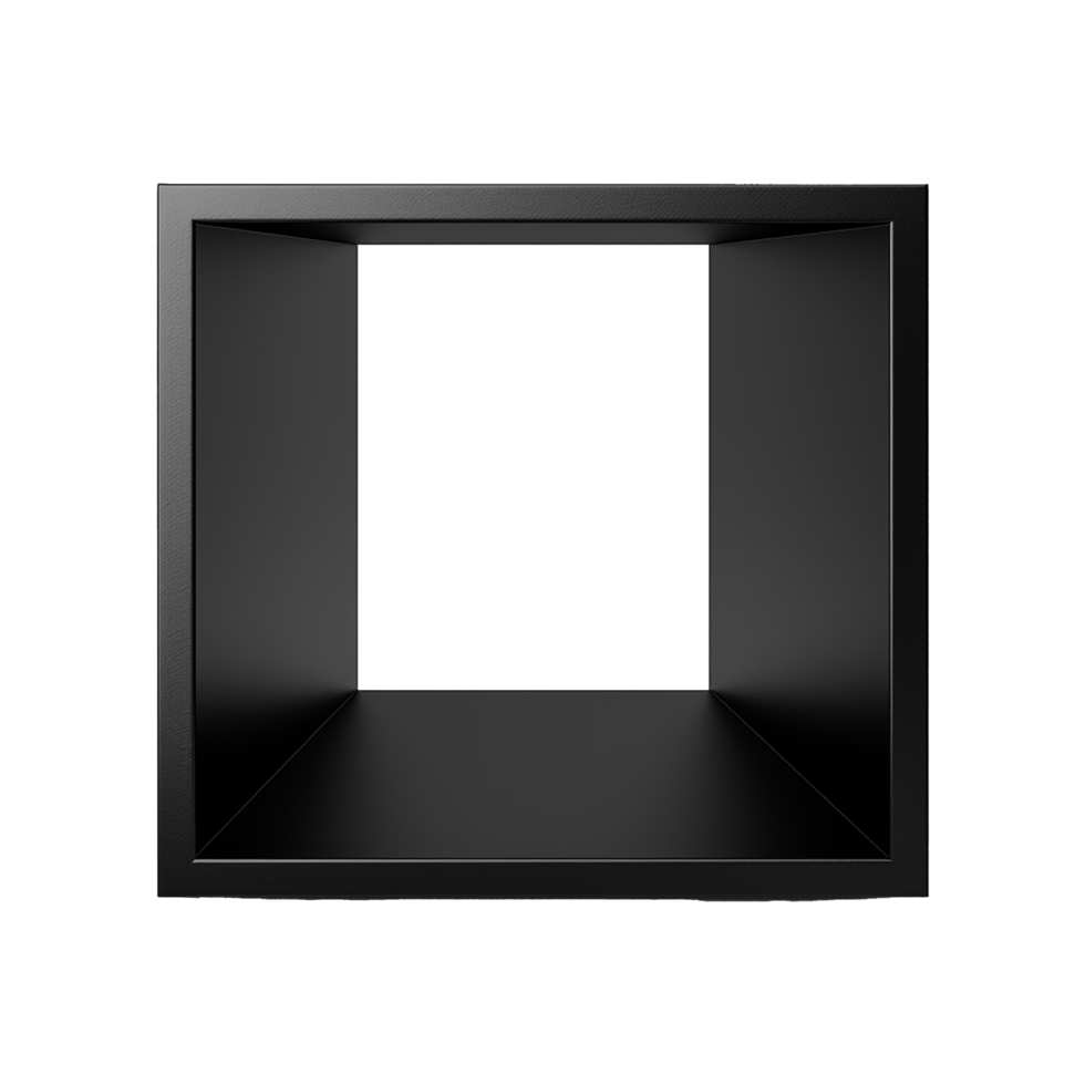 ai generado elegante negro cubo yo aislado en transparente antecedentes png