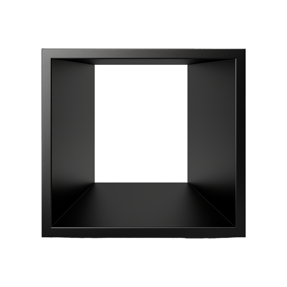 AI generated Elegant Black Cube self isolated on transparent background png