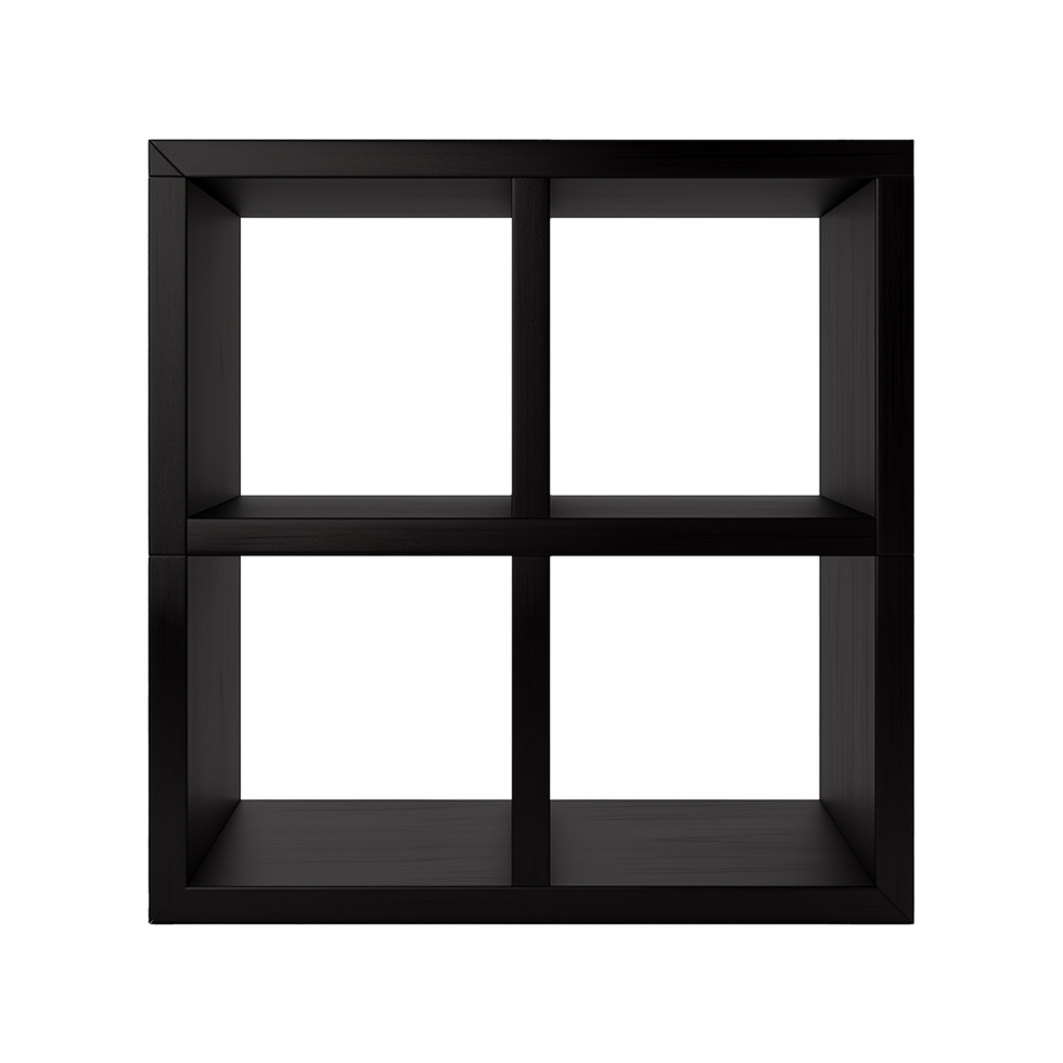 AI generated Elegant Black Cube self isolated on transparent background png